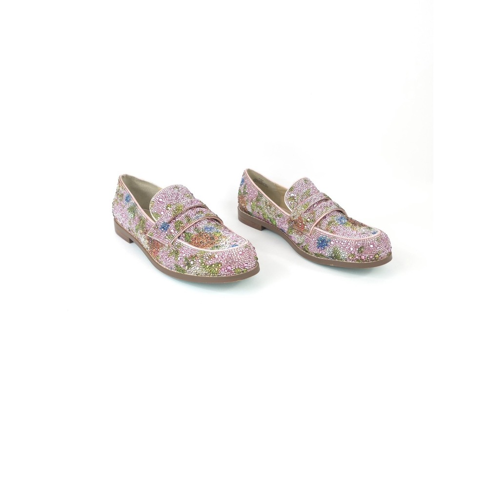 Betsey Johnson Women's 9.5M Aron Floral Bejeweled Rhinestone Penny Loafers - Picture 3 of 8
